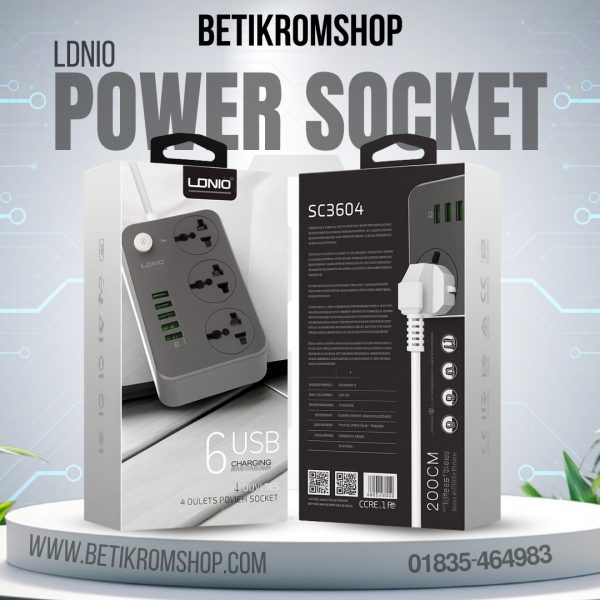 LDNIO SC3604 6 USB 3 Socket Power Strip - Image 3